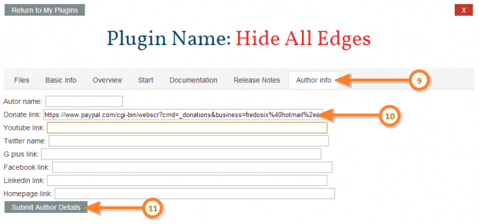 Adding your Donate button to the PluginStore