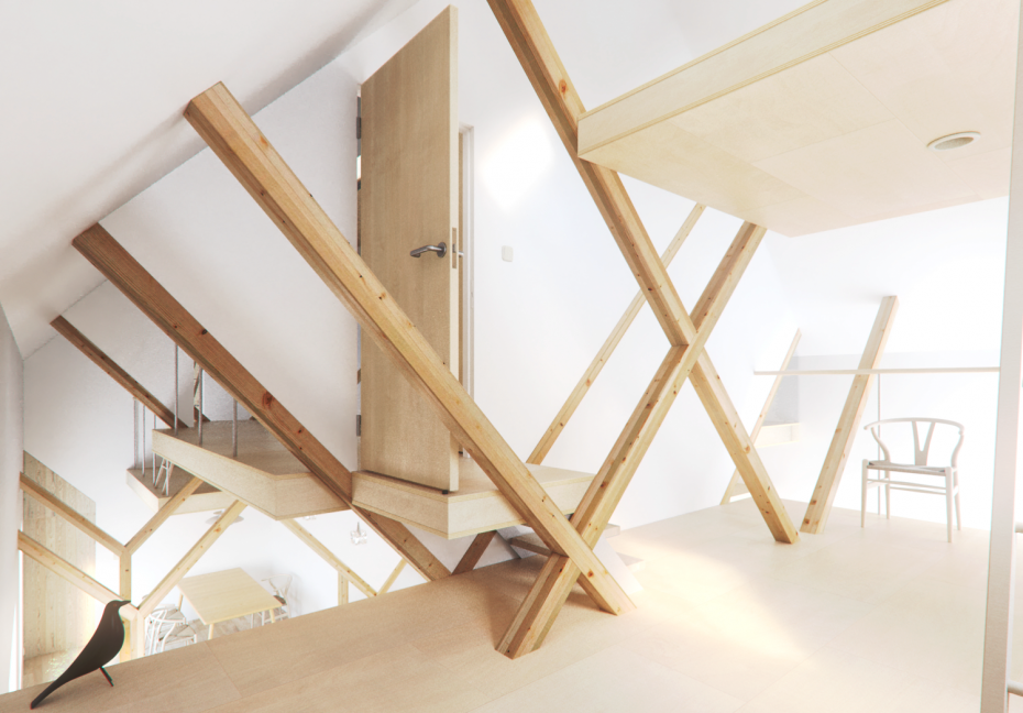House scene in SketchUp rendered in Thea